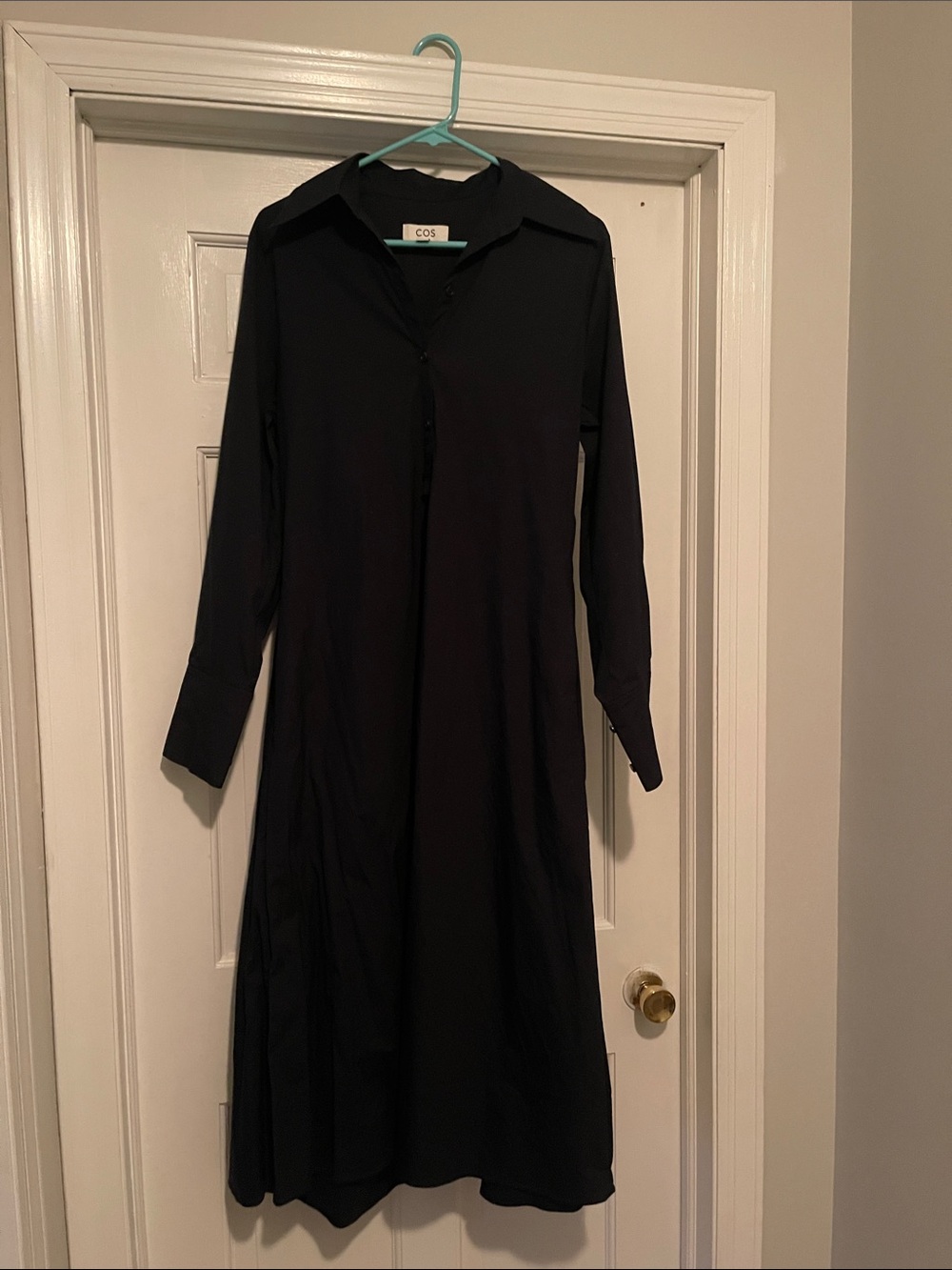 COS navy Long-Sleeve Midi Shirt Dress